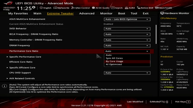 1. The Difference Between All Cores and Auto