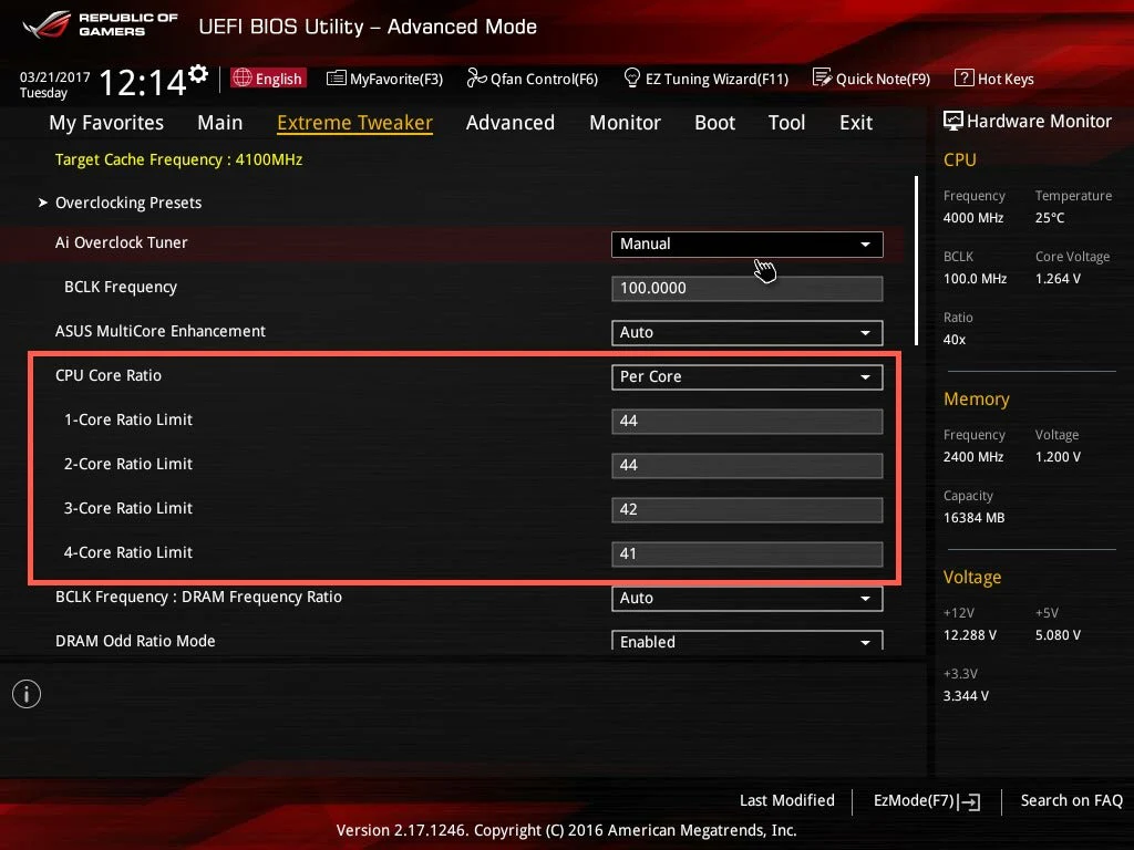 Best Practices for CPU Core Ratio Configuration