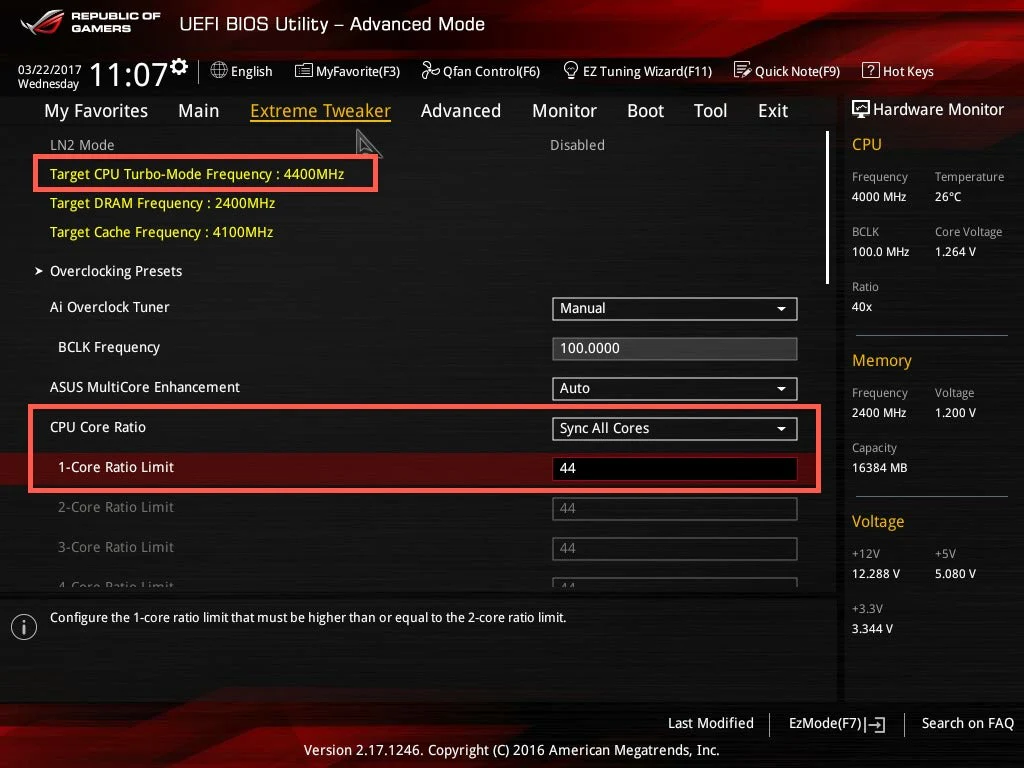 Is the CPU core ratio the same as the CPU clock ratio?