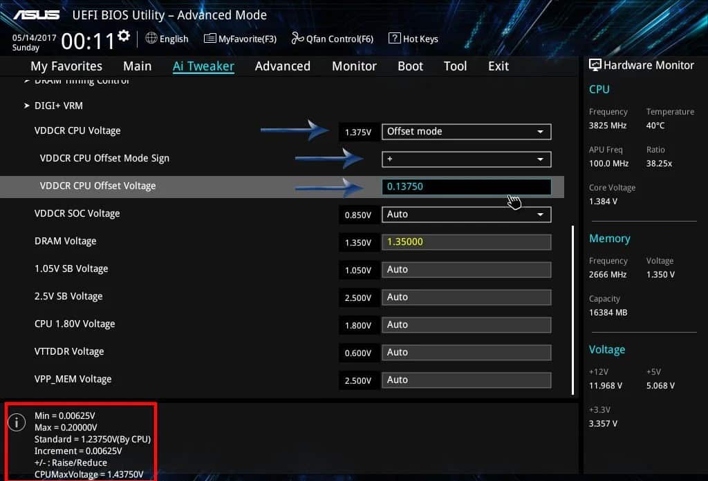 VDDCR CPU Offset Voltage