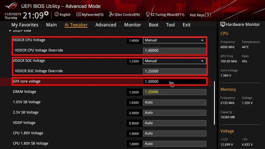 What is Vddcr CPU Voltage?