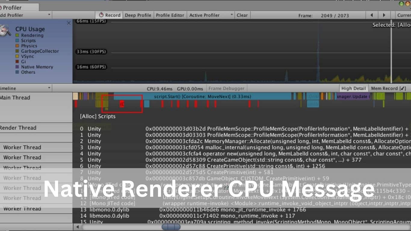 Native Renderer CPU Message