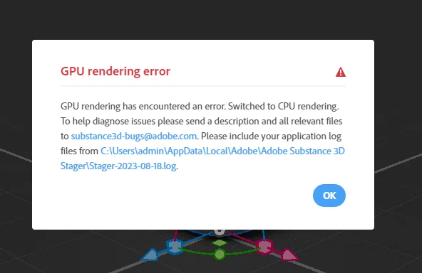 GPU Rendering Gives Error Message